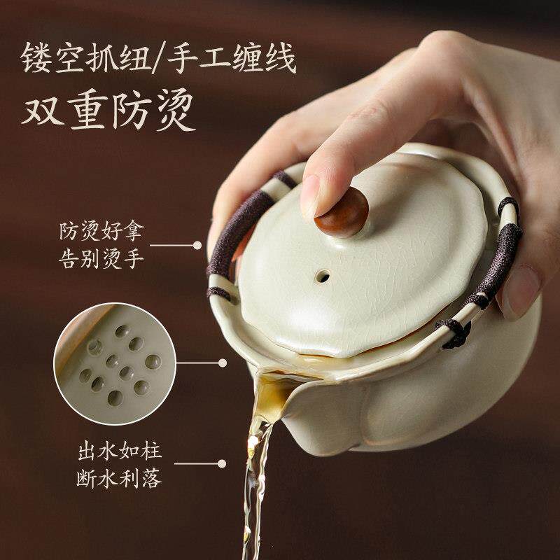 碗茶陶杯单个高档茶碗大号功夫D1716-15具套组泡茶杯瓷手盖抓壶汝