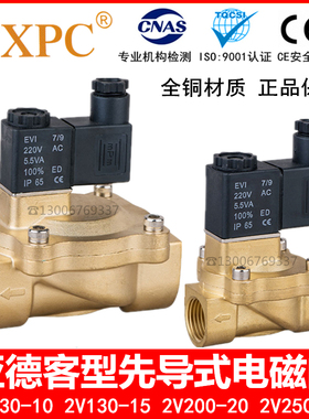 TXPC4分6分1寸电磁阀水阀气阀先导式2V130-10/20 2V250-20/25