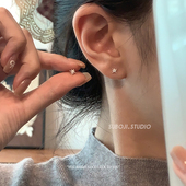 素泊集s999纯银八芒星耳钉小众设计耳环高级感精致耳饰养耳洞免摘