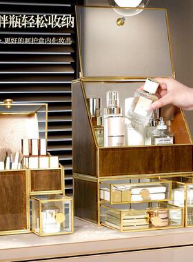 桌面化品收纳盒化妆台置物架品护肤YXU妆高级感防尘容量口红大抽