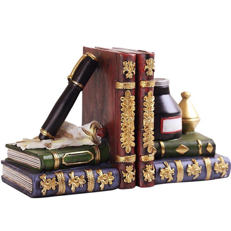 复古家书挡摆件欧式书立隔板居装饰工艺品靠书书档书船舵128柜房