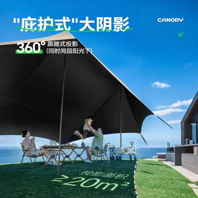 幕帐户外露营天野营黑天幕免搭建遮阳TM172025棚天幕布野营免搭篷