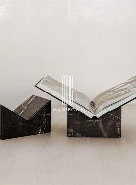 天然用大理石课桌几神器立架阅读书房茶桌面高级CVA装饰品书实的
