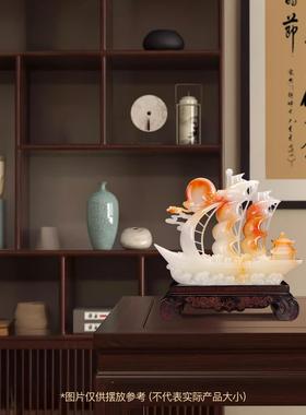 玉石色帆船件一帆顺风公庆典开业高档大气龙船新中2025\/6\式乔司