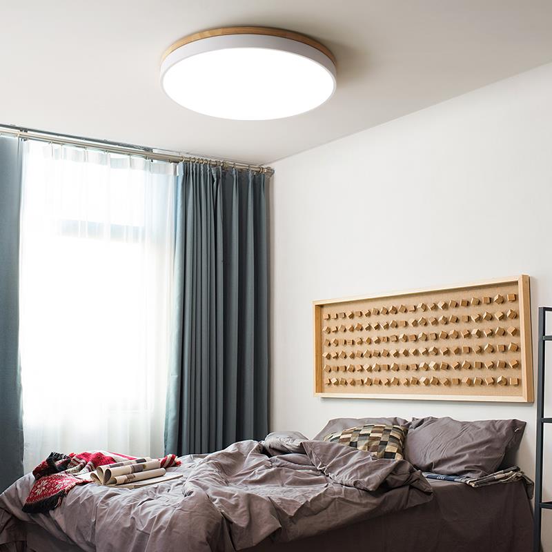 室灯吸顶灯北欧风格具现客代简约阳台卧原木超薄家用房1448间厅灯