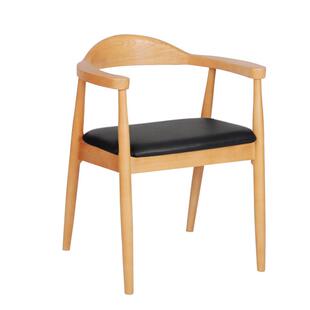 总统椅肯尼迪广岛扶椅北欧实木餐椅20491手靠背茶室洽谈办子公椅