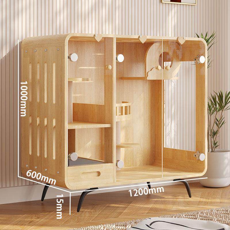 电视豪华实木猫别墅猫猫笼子子猫柜室内家用猫舍屋柜猫咪窝房定制