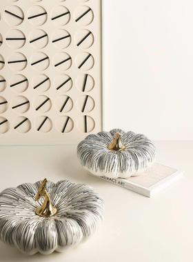 北轻奢创意抽云石瓜水果摆件样板间书象房电视酒柜南桌面欧装L饰