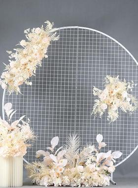 婚庆道具铁网格新圆环花球现艺场布YWN置拱门排花背景装款饰摆件