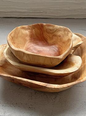 实木形果盘原木mx202303托盘李子柒款木异盆木盘木质碗不规木则木