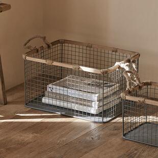 覆篮古铁艺网格收纳筐零食YGB水整果纳篮厨房储物桌面杂物理收置