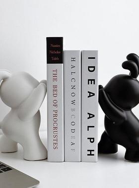 创意可爱柜兔子书档摆0224推推件现家代居简约风酒装饰品摆书设书