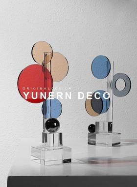 水简约板现代轻奢房晶摆件样间客厅书ULQ房创意桌面摆设家居装饰