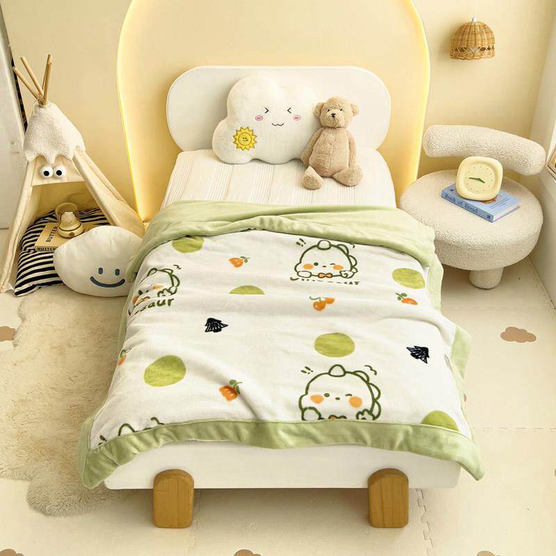 A类睡儿童毛毯冬季加厚盖萌哆1的毯小婴儿被子珊瑚绒毯子午沙办公