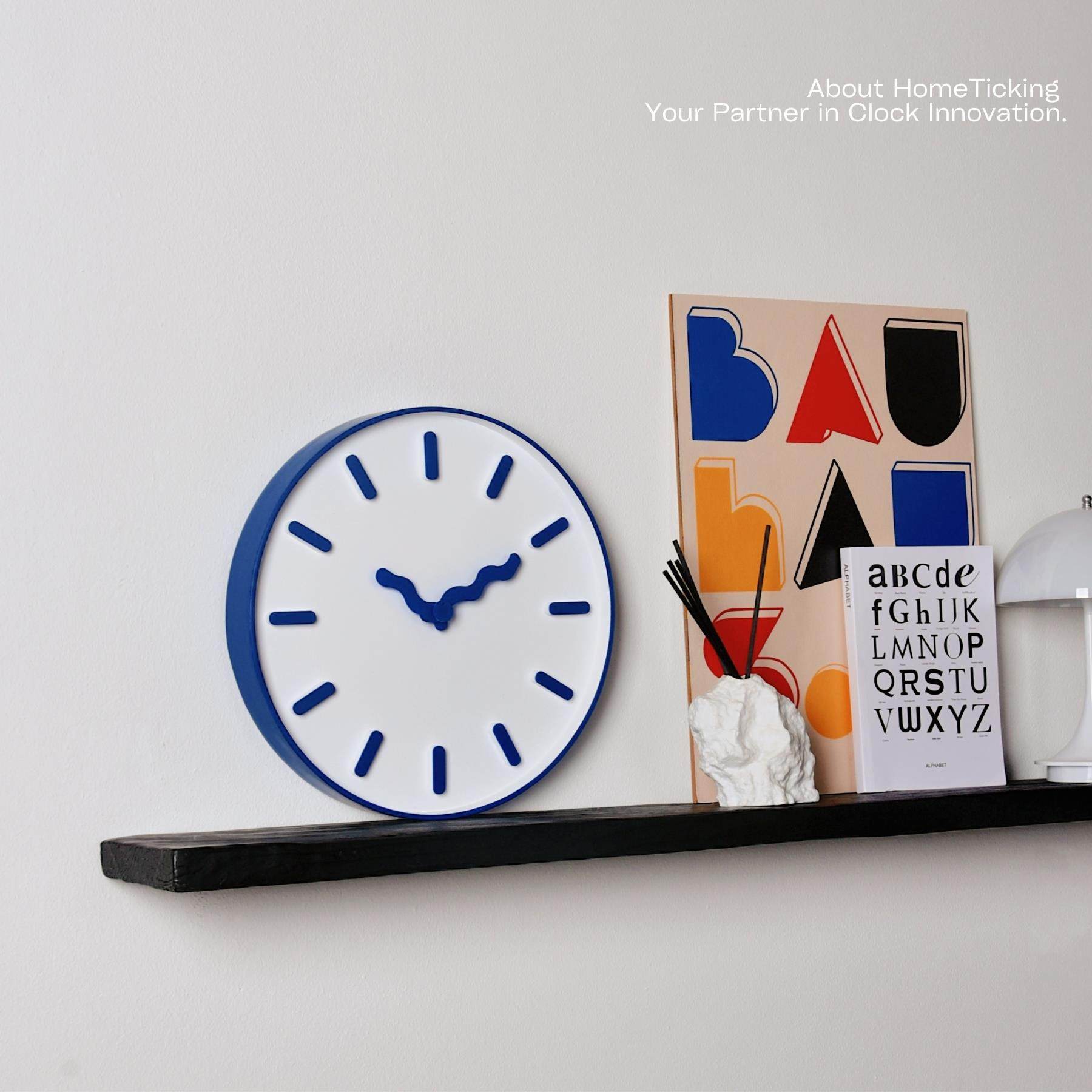 克莱因家艺术大气庭用客厅网时钟挂红墙钟表VKF挂钟高级感20蓝25