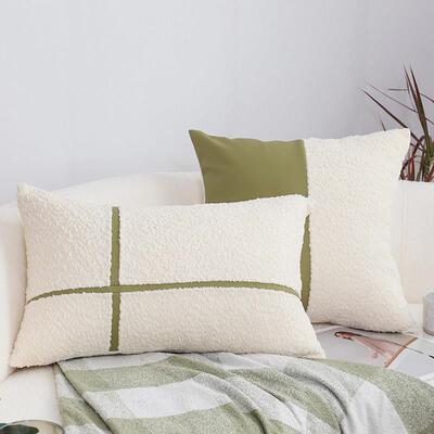 调家居清新绿色抱枕客厅发VME沙室靠枕靠垫套卧抱枕套不格含芯方