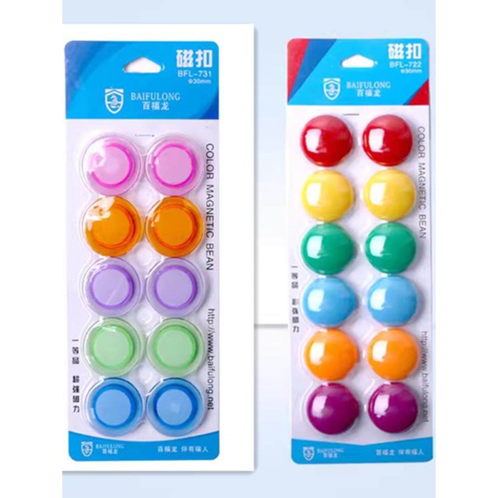 办公磁铁磁吸磁粒磁钉弧面30mm白板磁珠多色冰箱贴吸铁石磁扣透明