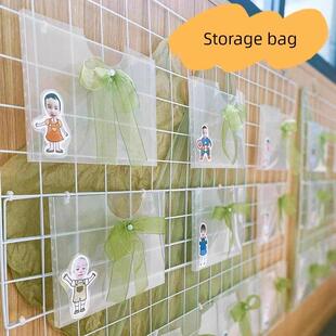 幼儿园阅读区收纳透明袋环保创作材料听墙展示袋工作收纳布置装饰