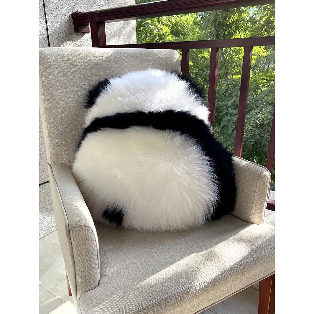 熊猫枕头可爱兰花和花真羊毛沙发靠垫女性可爱高价值的礼物经典的