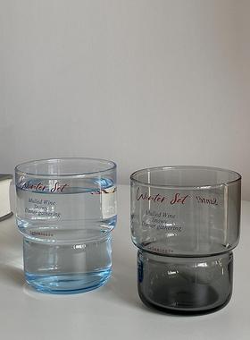 lelemonade蓝色玻璃杯子耐高温透明ins小众设计感高级感酒杯水杯