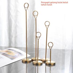 不锈钢圆环台号牌自助餐菜牌架酒店桌签夹宴会婚庆桌卡夹会议牌座