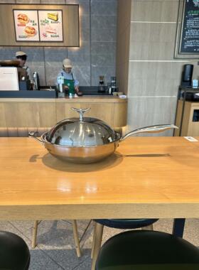 Lucuku家用304不锈钢物理无涂层锅鲸王三层钢锅32cm