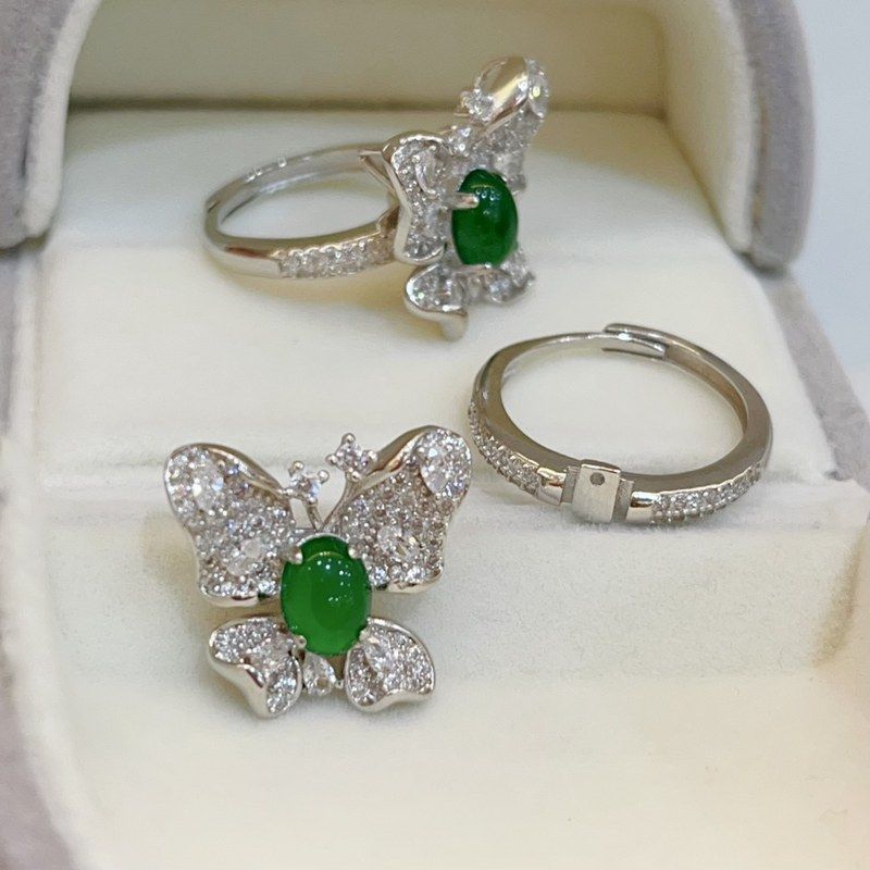 XBK翡翠天然帝王可缅料料翡翠指