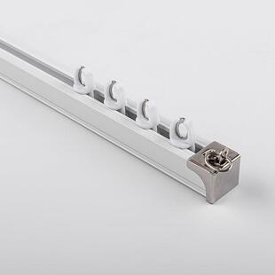 窗帘滑轮单轨滑轨飘窗轨道导轨顶装侧装加厚铝合金单双轨道直轨