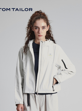 TOM TAILOR秋季女士防水风衣户外耐磨透气冲锋衣女单层防风外套