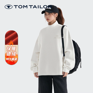 【德绒】TOM TAILOR卫衣女秋冬款休闲保暖半高领长袖上衣宽松卫衣