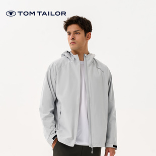 TOM TAILOR休闲风衣男新款秋冬长袖轻薄防风户外运动连帽日常外套