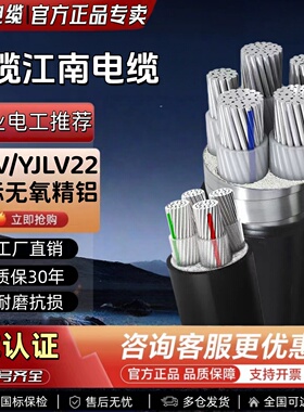 江南电缆 YJLV铝芯电缆线 YJLV22铠装电缆 VLV 架空 地埋 三相线