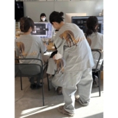 韩国设计师ins风 小众骏马字母印花宽松圆领短袖 T恤男女情侣上衣