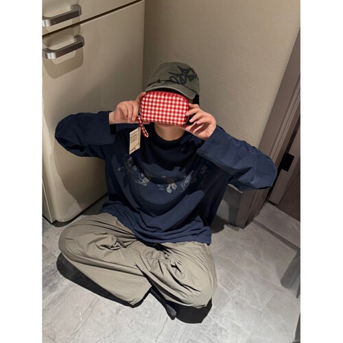 萌趣印花宽松型卡通米奇圆领长袖