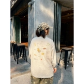 果 简约日常 小众风植物花卉印花宽松休闲圆领长袖 顽季 T恤男女款