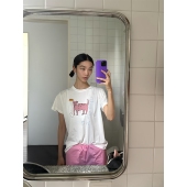 韩国ins手绘涂鸦狗狗印花宽松舒适轻薄圆领短袖 顽季 果 T恤女上衣