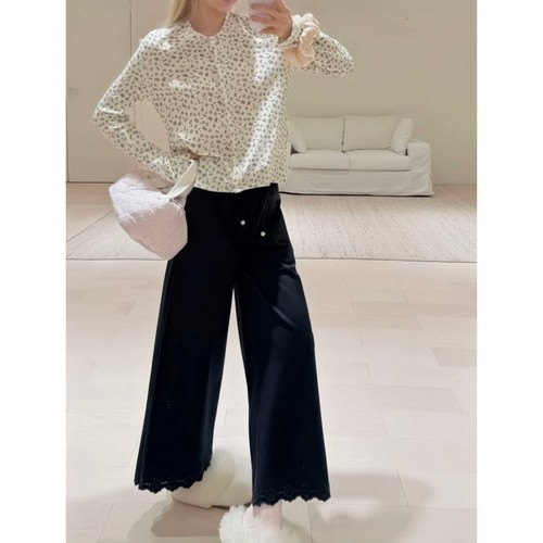 盐系小清新~碎花郁金香针织开衫