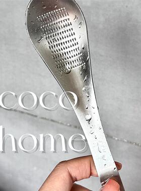 婴儿辅食研磨器家用手动磨姜器勺子型不锈钢超细磨泥工具宝宝专用