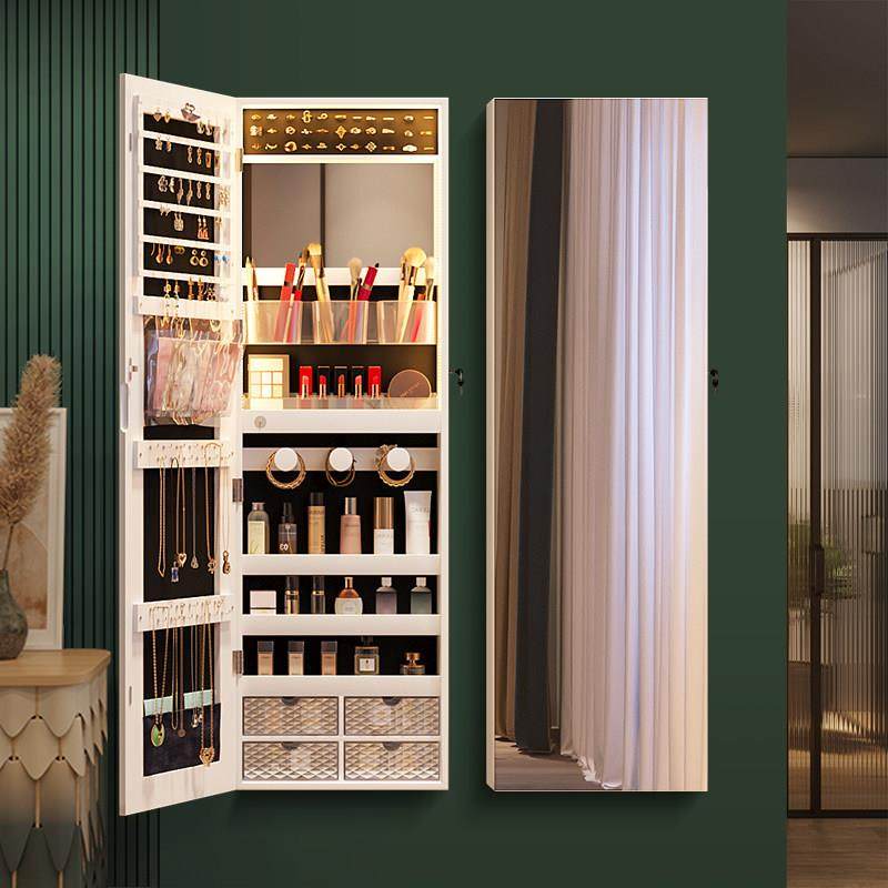 魔镜家居全身镜家用带灯镜子全身镜收纳壁挂首饰柜内置感应发光镜