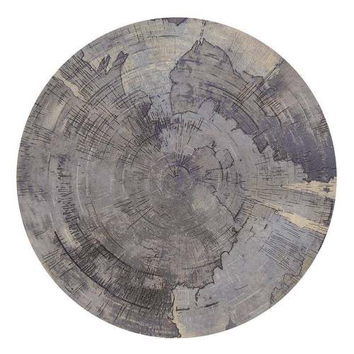 新中式圆形地毯水墨书房印花水洗床边卧室简约现代原创北欧椅地垫