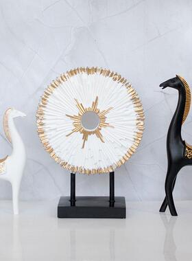 创意北欧家居装饰品客厅电视柜树脂马到成功欧式招财马摆件工艺品