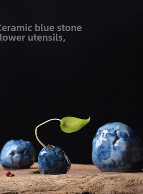 陶瓷水培花盆，多肉花瓶，手绘青花陶瓷插花，办公室装饰花盆，小