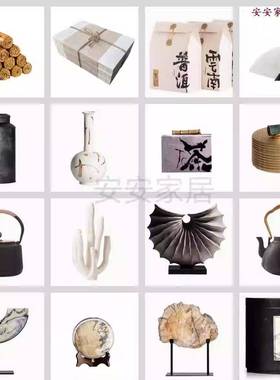 中式样板房样品屋展示中心书柜书架博古架桌面中式书桌软装饰品工