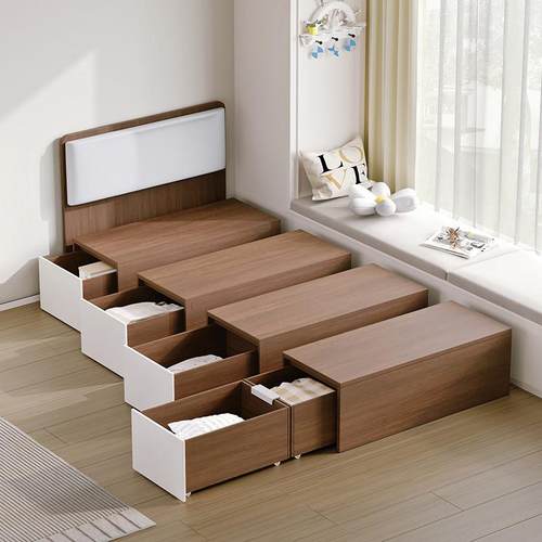 定制兔宝宝彩臻板榻榻米收纳床组合地台床儿童1.2米m小户型单人床