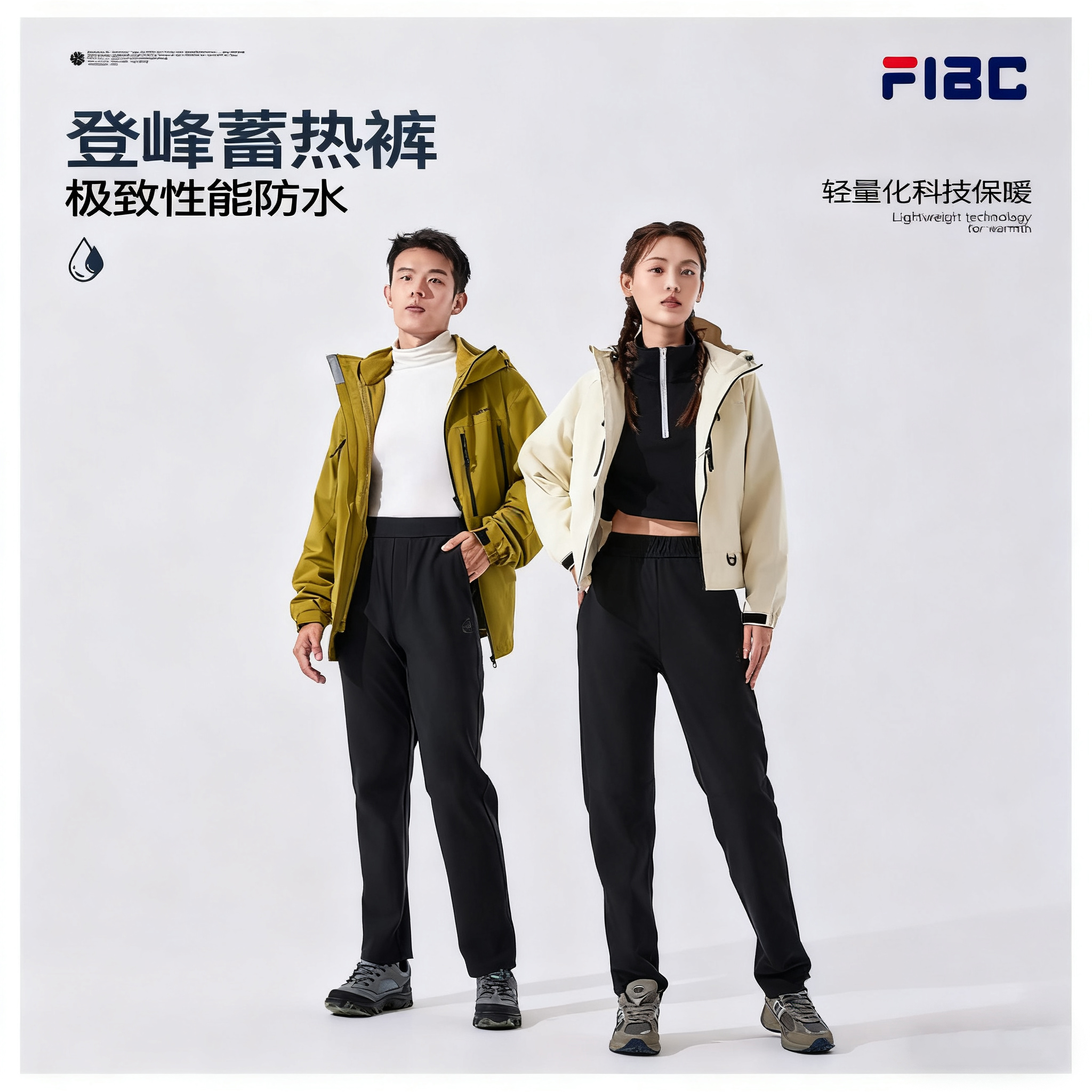 1【FIBC情侣款】10A抗菌户外登峰蓄热裤防风防水保暖休闲直筒裤潮