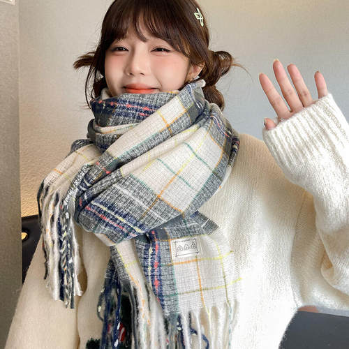 XC【百人验货】冬款百搭双面仿羊绒披肩韩版百搭加厚保暖护脖围巾