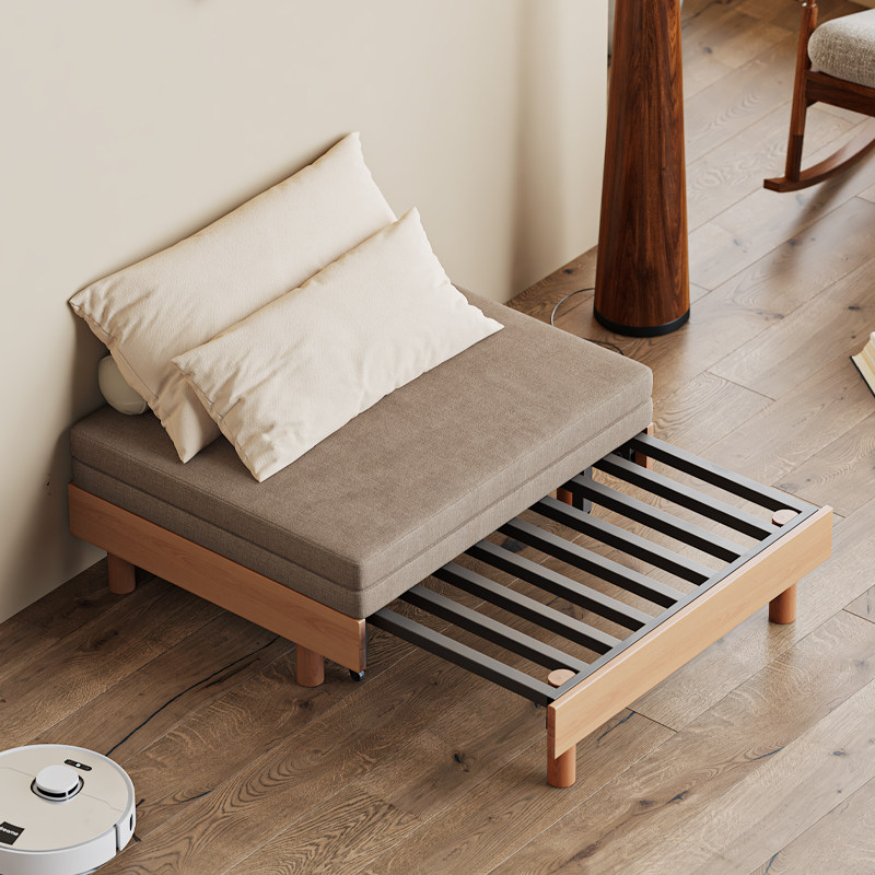 实木沙发床两用小户型可折叠单双人经济型推拉坐卧多功能伸缩床,住宅家具,沙发床,淘宝优惠券,粉丝福利购,淘宝优惠卷