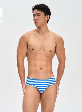 UPRO时尚蓝色黄色条纹三角泳裤男士泳衣《奔向大海的勇气》