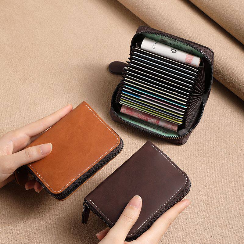 卡包软皮男士大容量卡位多防消磁风琴小巧卡片包超薄驾驶证卡夹女