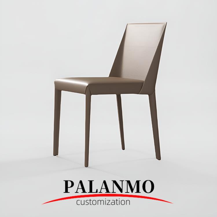 马鞍皮餐桌椅子家用靠背凳子意式酒店轻奢现代简约高级感商用洽谈